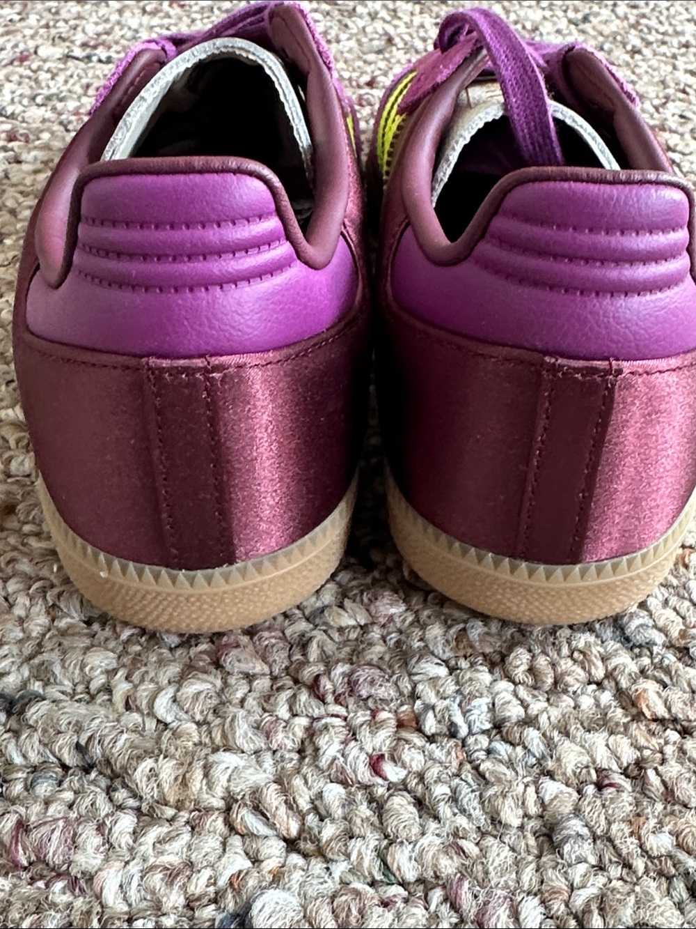 adidas samba Purple and Neon Yellow Suede Low-Top Sneakers - Picture 5 of 8